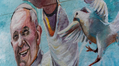 Un mural en Rafael Calzada recuerda al Papa Francisco