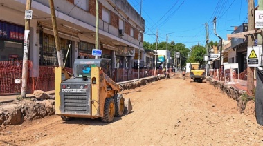 San Vicente: reconstruyen una calle central en Alejandro Korn