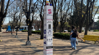 Nuevos tótems con botón antipánico y cámaras refuerzan la vigilancia en Presidente Perón