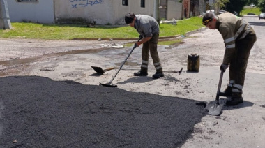 Bacheo en Luis Guillón: intervienen una zona clave
